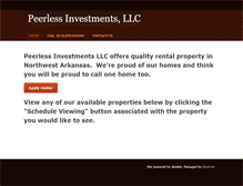 Tablet Screenshot of peerlessinvestments.com